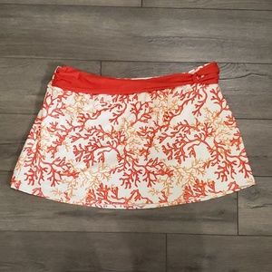 Alex Marie Coral Print Belted Swim Skirtini
